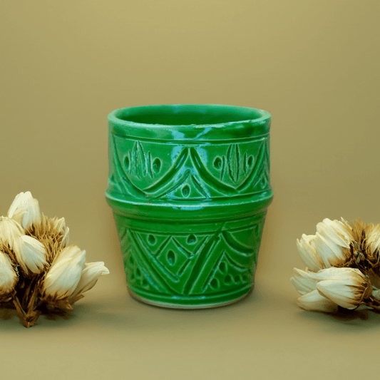 Cup Safi engraved green 150ml - safi home design