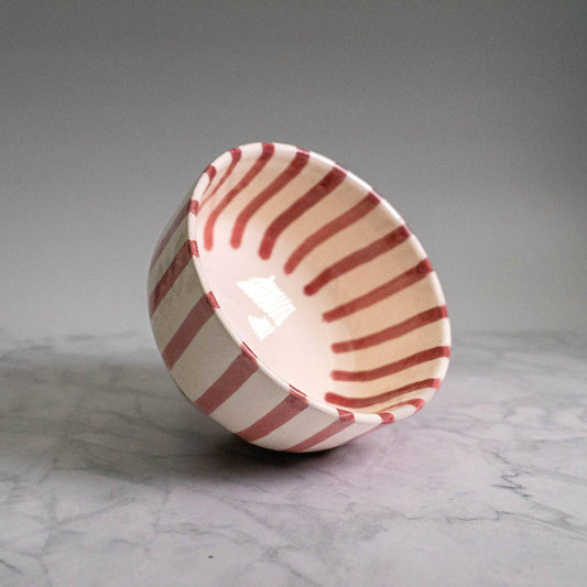 Bowl Stripes Rose 12cm - safi home design