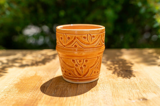 Cup Safi engraved orange 150ml - safi home design
