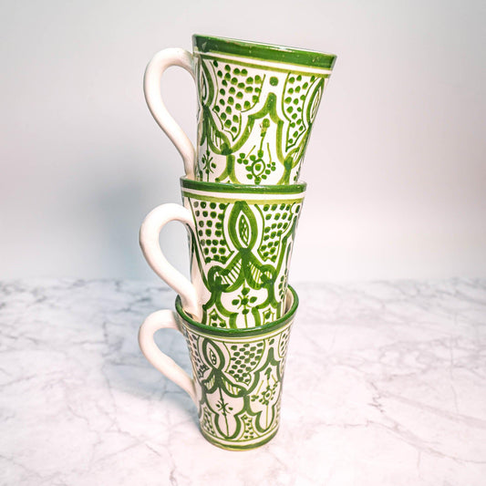 Cup Safi Green with Handle 300ml - safi home design