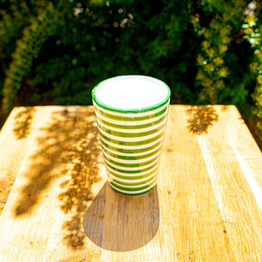 Cup Stripe Green 450ml - safi home design