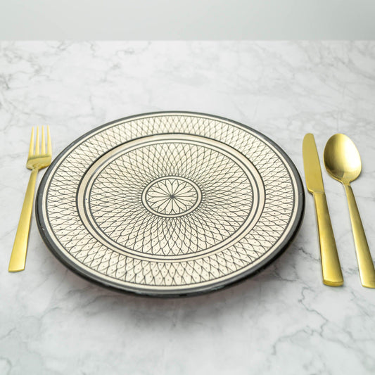 Plate Sardines Black 25.5cm - safi home design