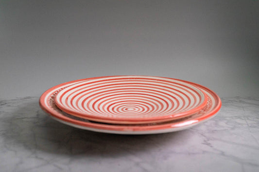 Plate Stripes Rose 22cm - safi home design